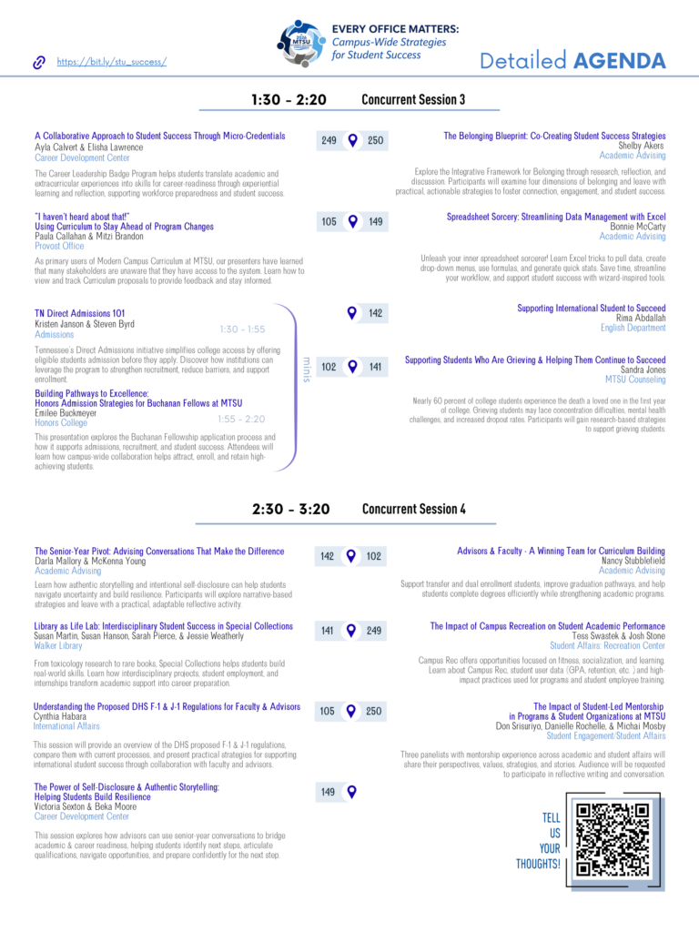 Concurrent session list, page 2 - See link below for accessible version