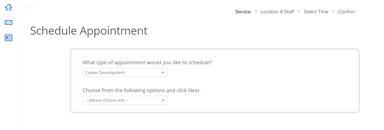 Step in scheduling an appointment