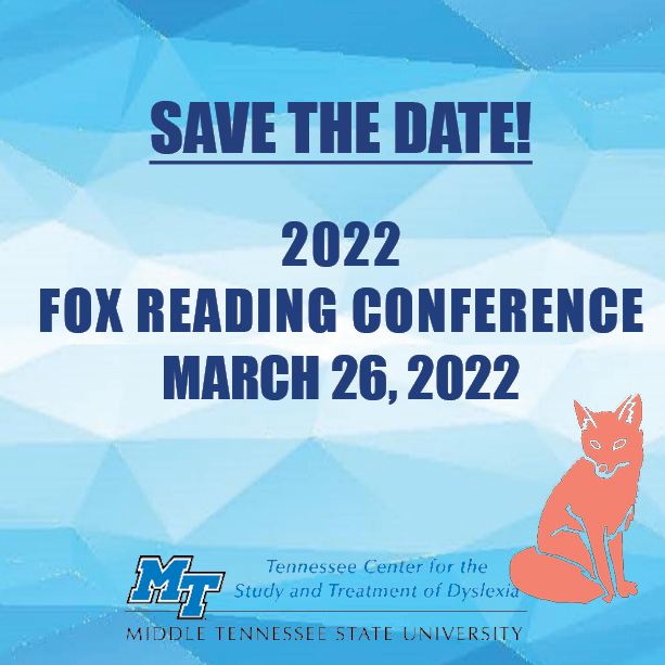 Save the Date for the Fox Reading Conference March 26, 2022