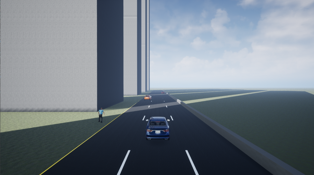 An image of a driving simulation