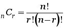 Combination formula n choose r