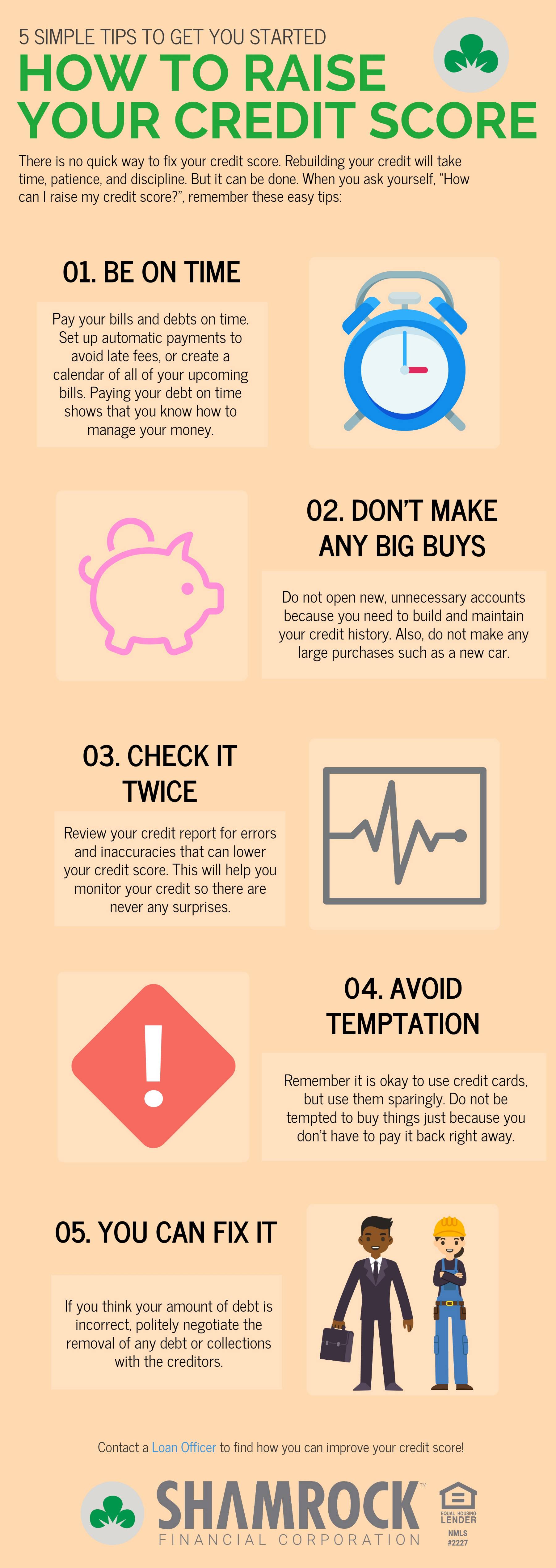 how to raise your credit score infographic