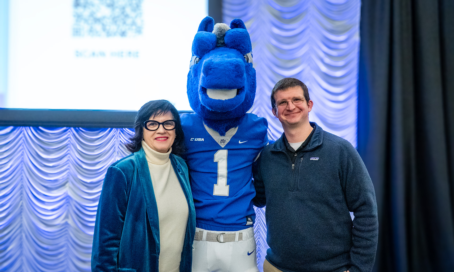 Yvette Clark and Drew Harpool with Lightning