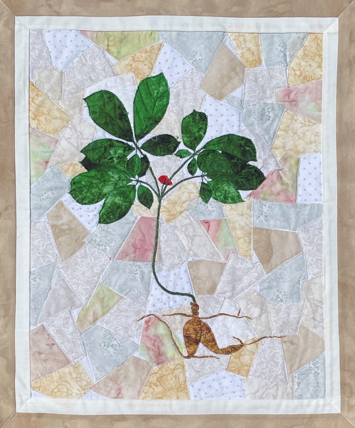 quilt with shape of ginseng