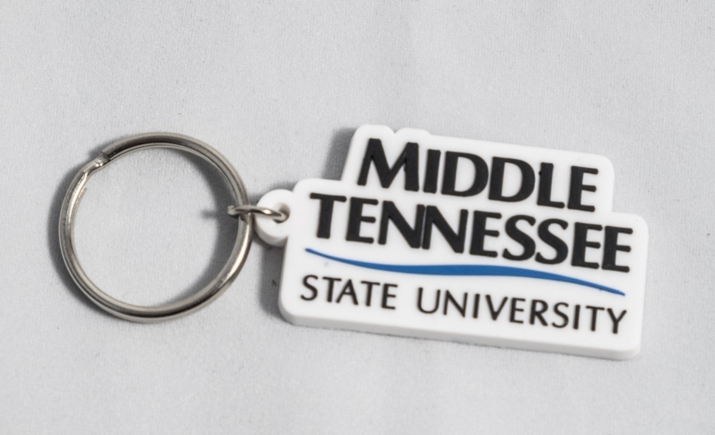 Teardrop Keychain Middle Tennessee State University Silver 