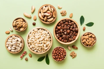 Several Bowls of nuts; it gives a nice spring time feel
