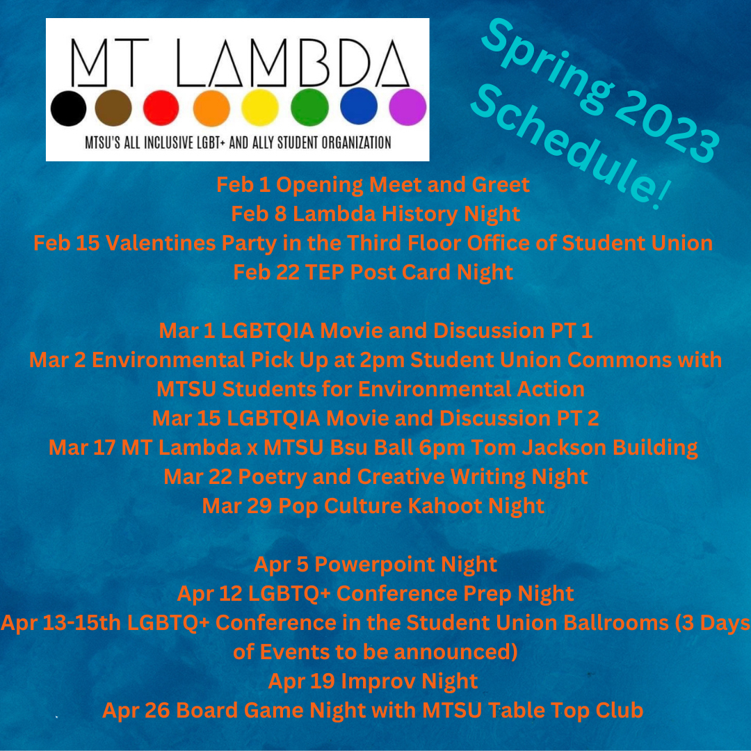 Spring 2023 MT Lambda schedule