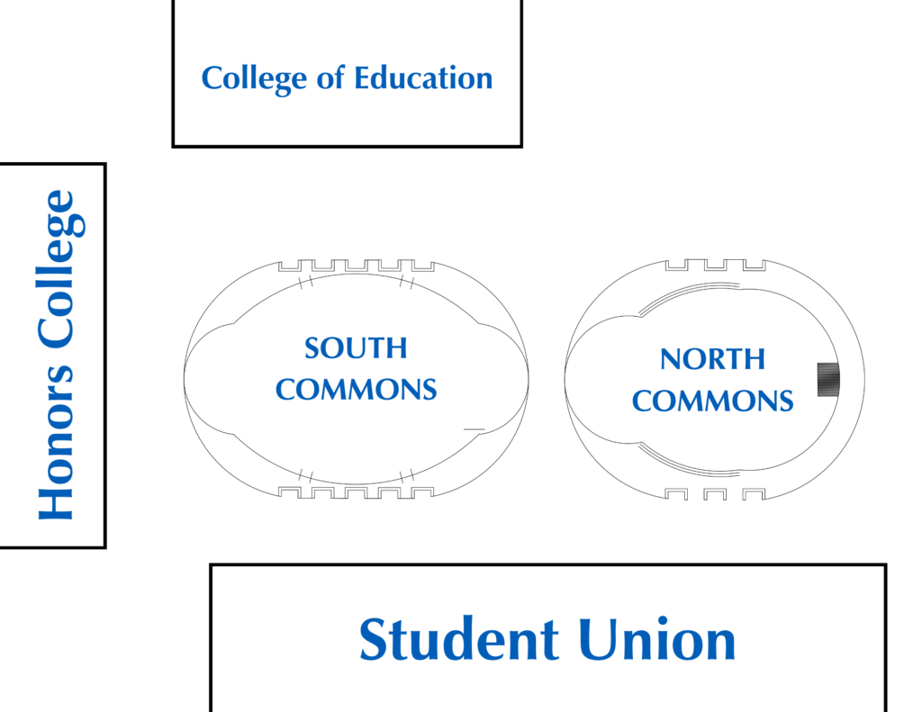A map of the student union commons