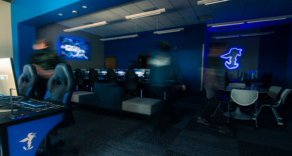 The casual gaming space located within the Esports Level Up Arena.