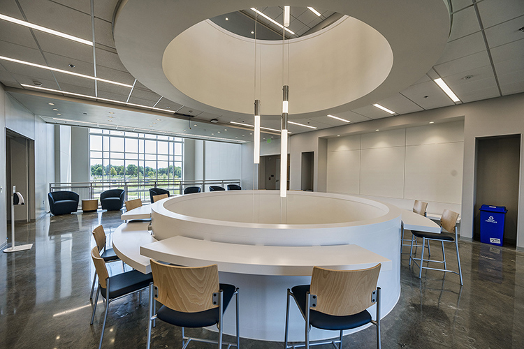 This is one of the common areas for students inside MTSU’s new $39.6 million Academic Classroom Building that will house three departments in the College of Behavioral and Health Sciences. (MTSU photo by Andy Heidt)