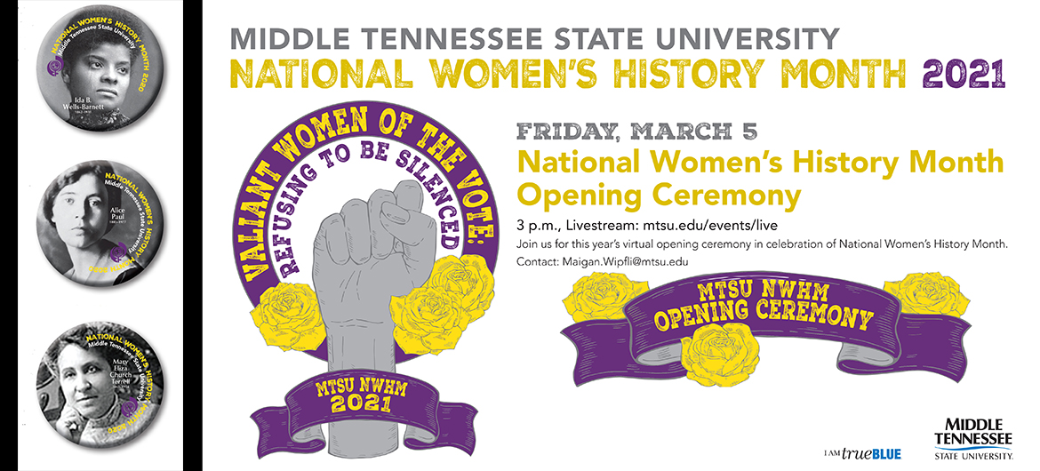 MTSU continues honoring women's suffrage with Women's History Month events