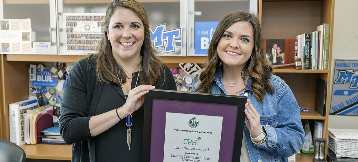MTSU Panhellenic Council receives national honor for campus sororities' excellence