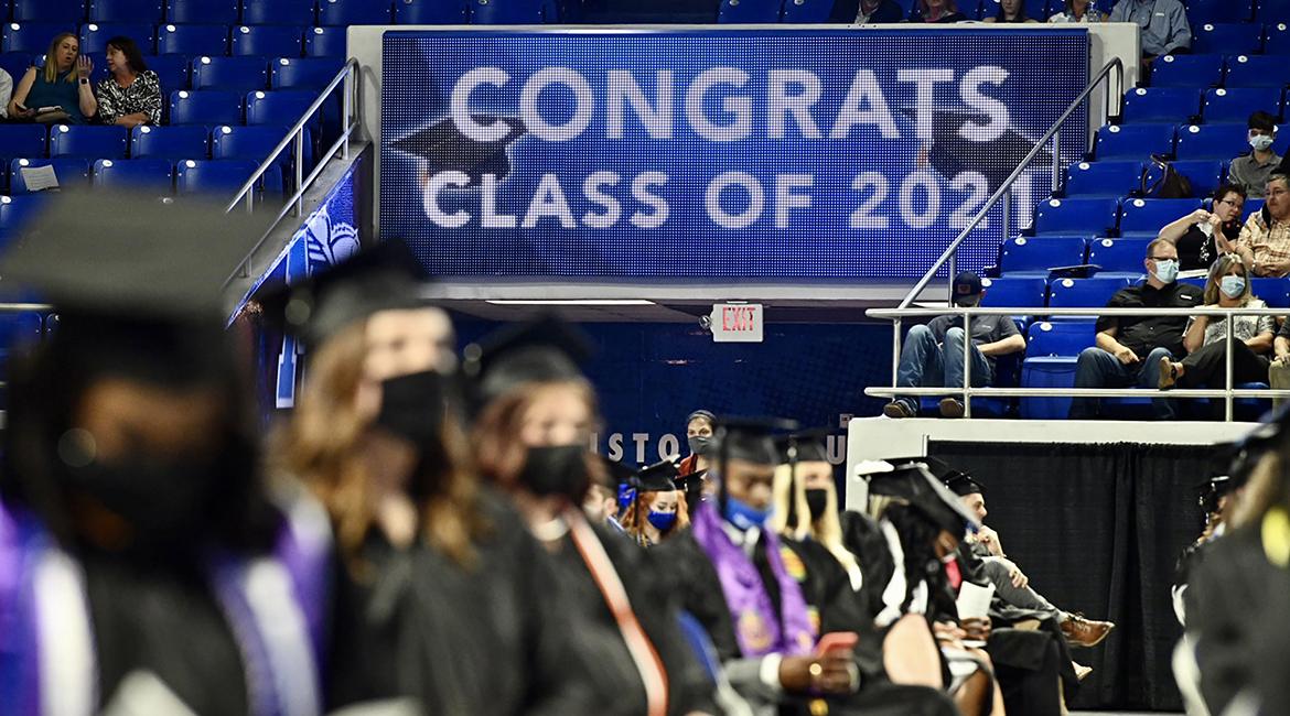 Grads hear encouraging 'you made it' during 10-ceremony commencement weekend in Murphy Center [+VIDEO]