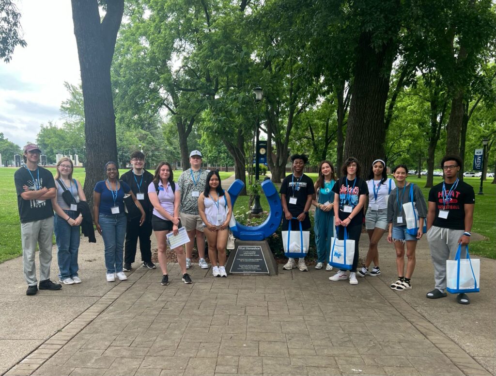 group photo at New to Blue Orientation