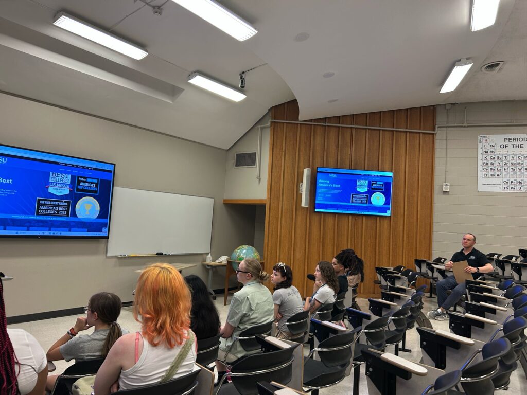students sitting in a classroom
