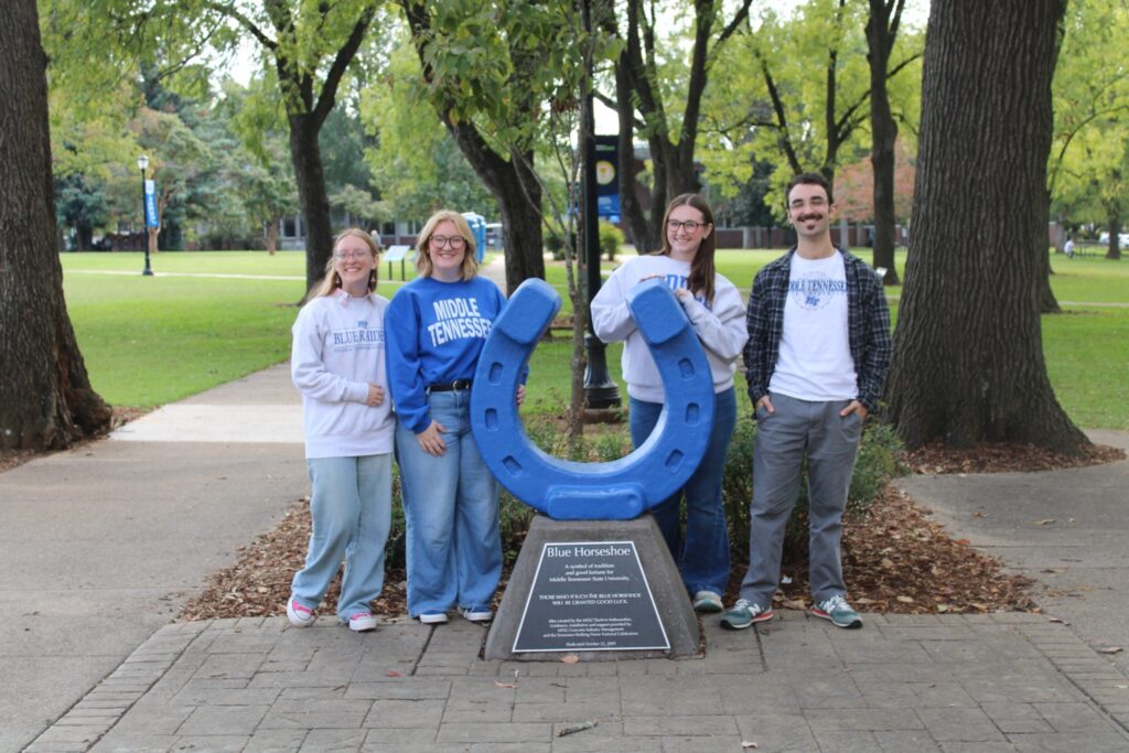 A photo of the New to Blue Orientation student staff team. 
