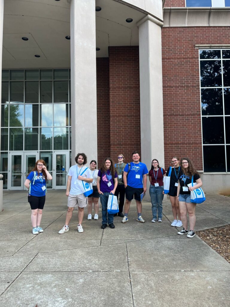 A group photo of students attending New to Blue Orientation.