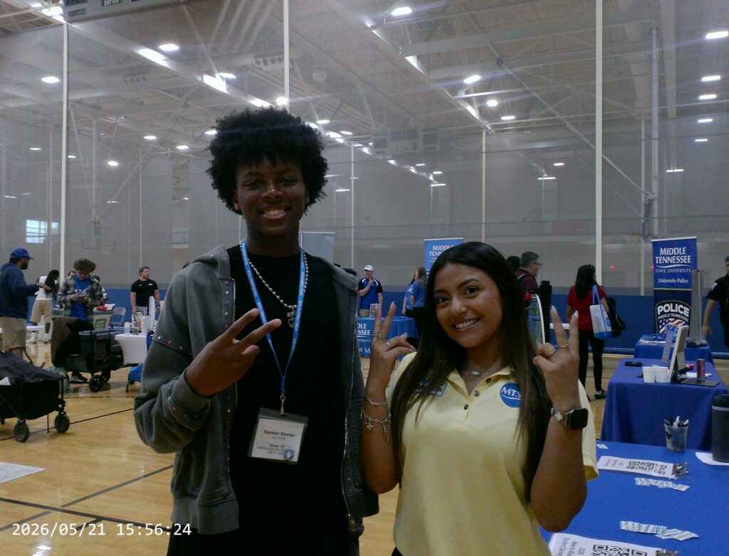 Students and guests participating in Meet MT at MTSU in the Recreation Center.