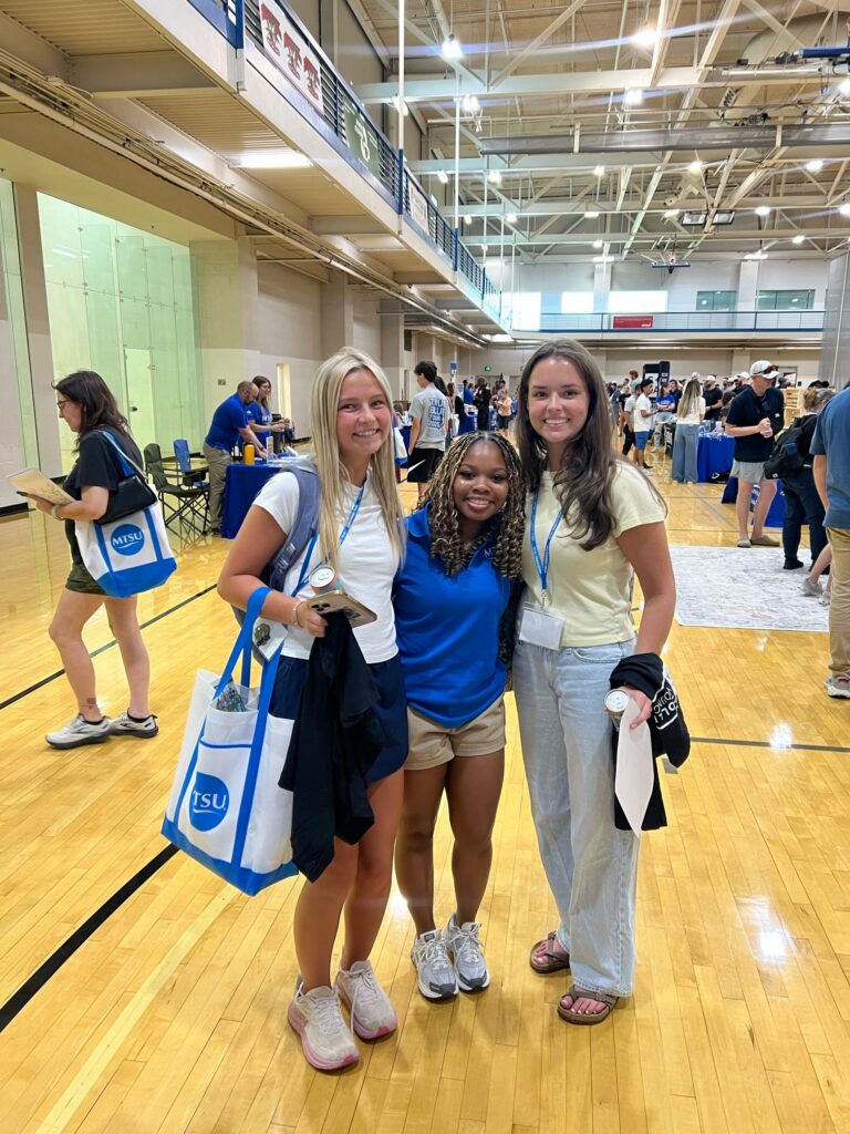 Students and guests participating in Meet MT at MTSU in the Recreation Center.