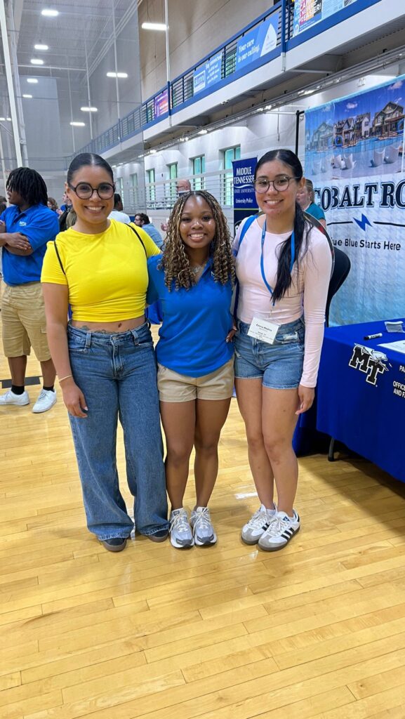 Students and guests participating in Meet MT at MTSU in the Recreation Center.