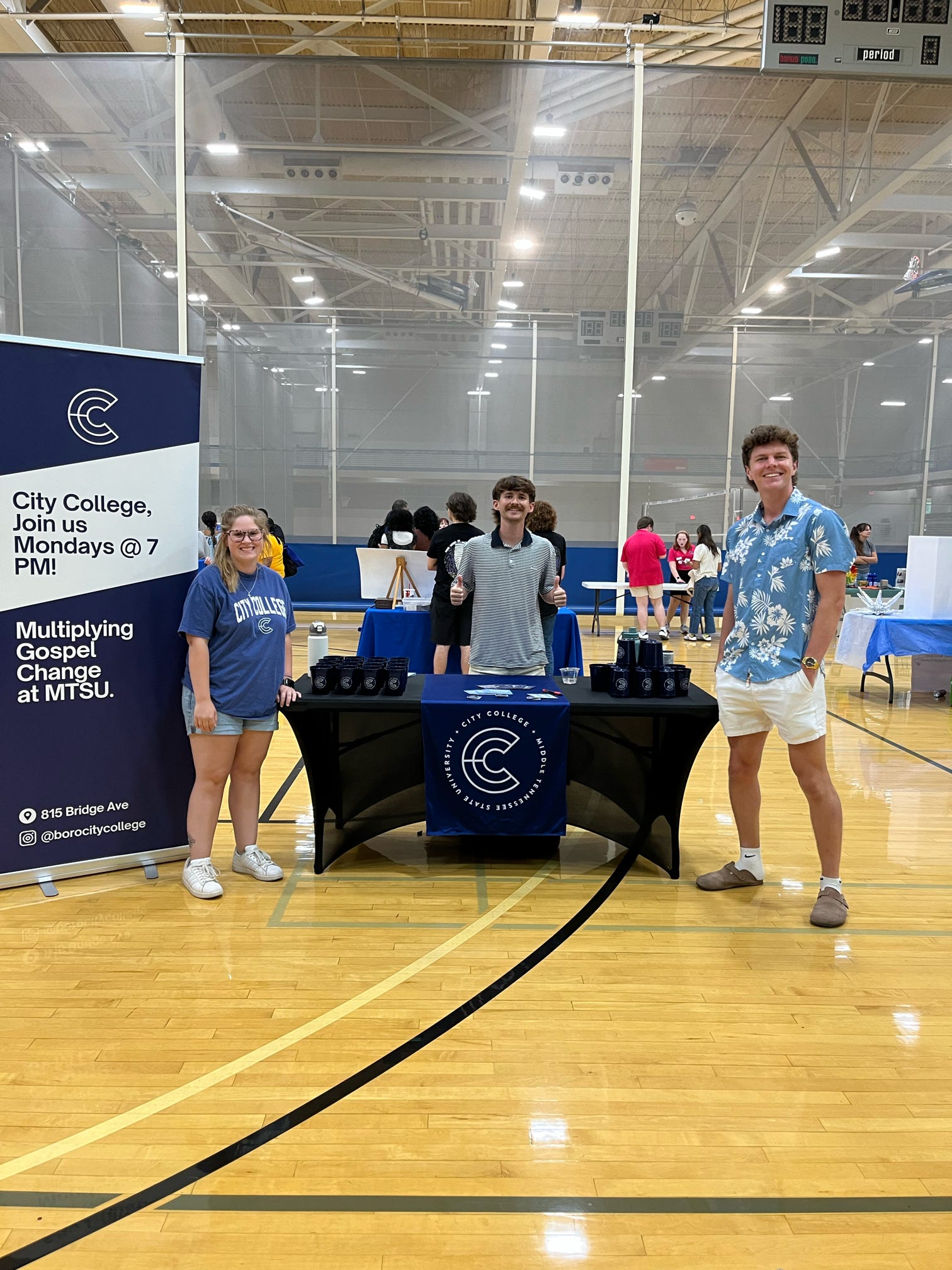 Students and guests participating in Meet MT at MTSU in the Recreation Center.