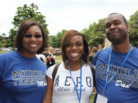 family on campus