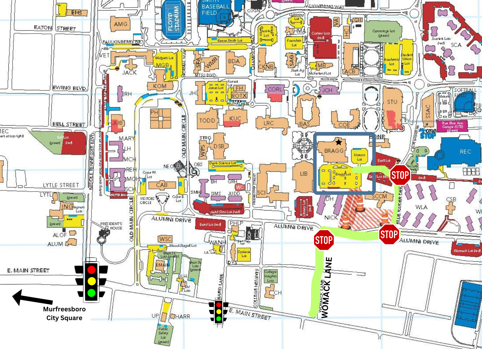 MTSU campus map to CPM