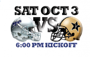 MTSU Homecoming vs Vanderbilt Sat October 3, 2015 6PM
