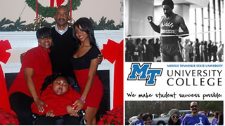 photo of former MTSU sprinter Ed Stegall and family