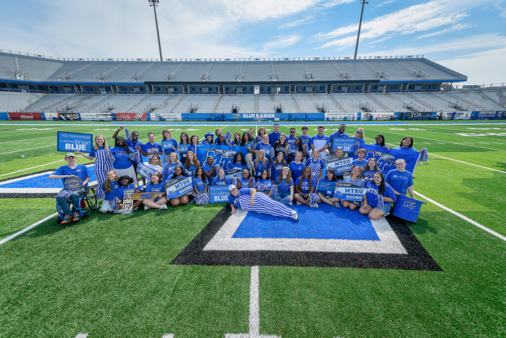 2025-2026 Blue Elite Tour Guides in Floyd Stadium.