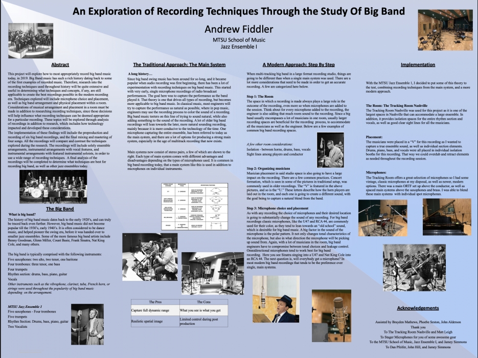 An Exploration of Recording Techniques Through the study of Big Band