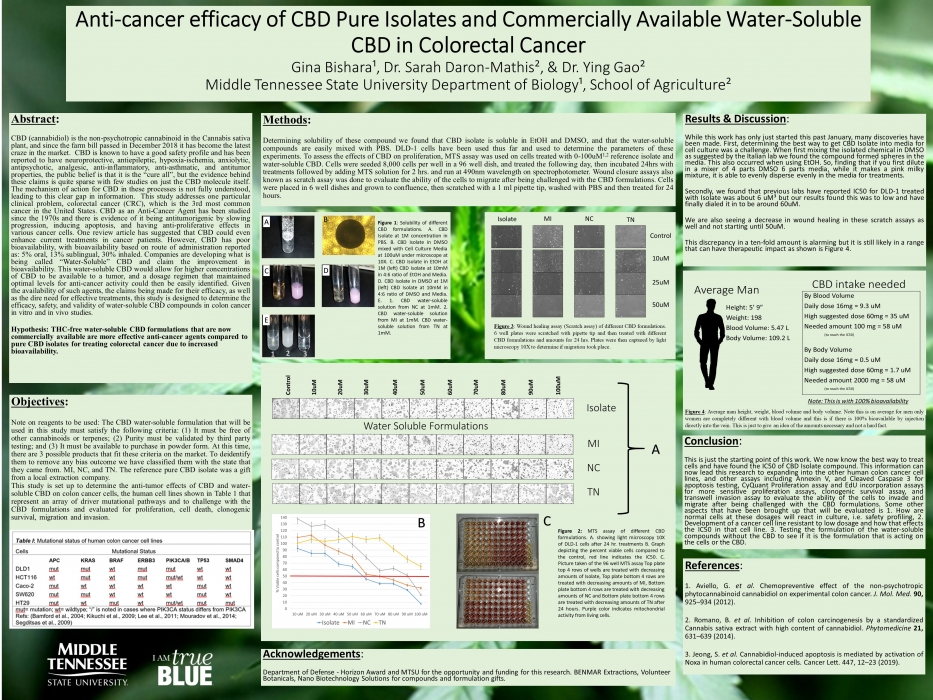 Anti-cancer efficacy of CBD Pure Isolates and Commercially Available Water-Soluble CBD in Colorectal Cancer 