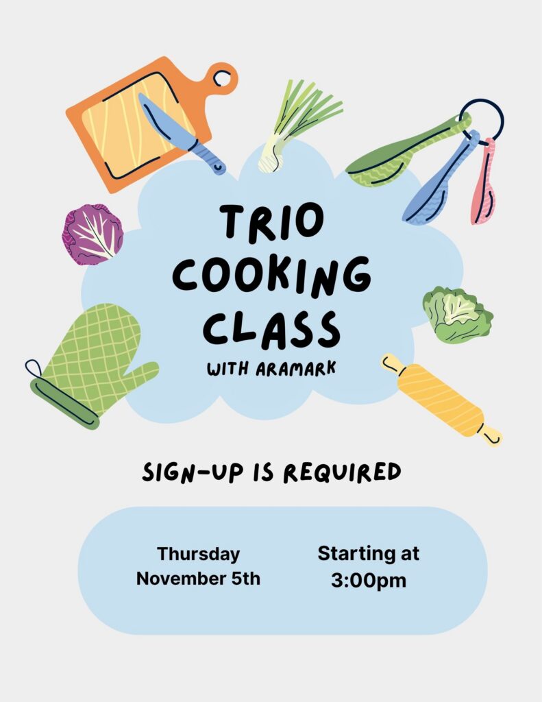 SSS Cooking Class - Nov. 5th 3p Sign Up Required