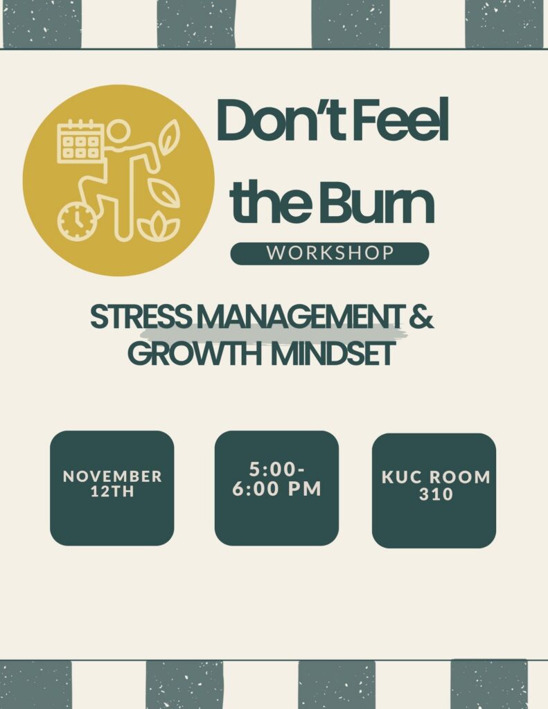 Stress Management Workshop - Nov. 12 5-6p KUC 310