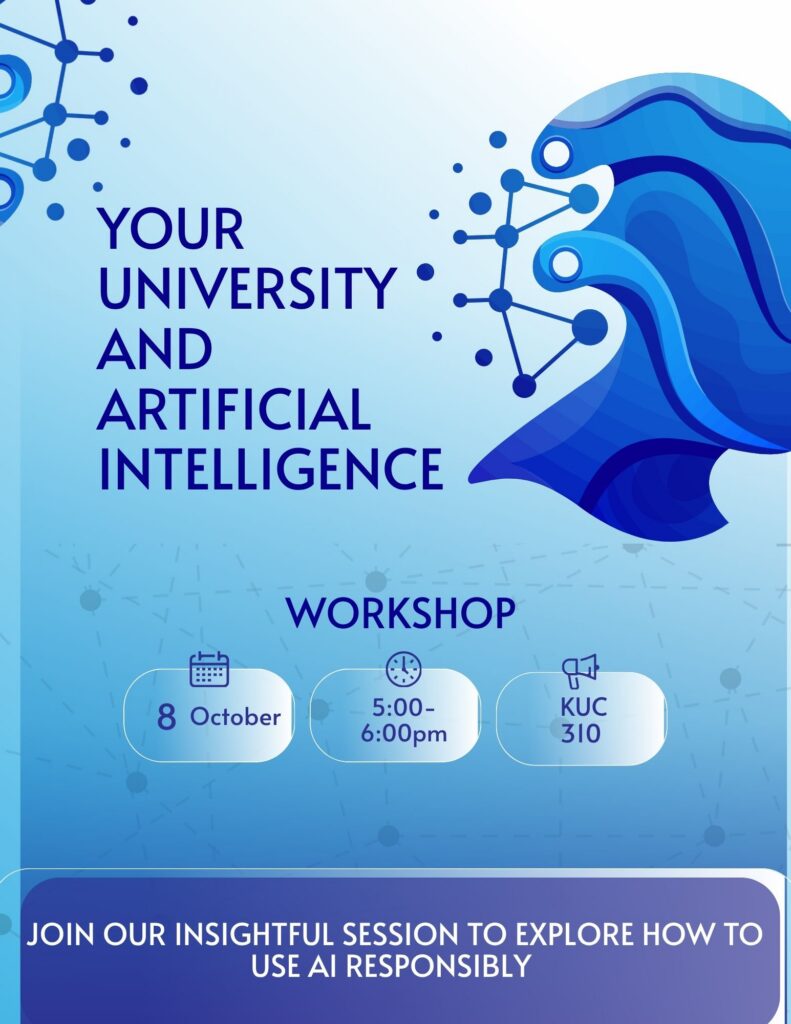 AI workshop Oct 8th 5-6 KUC 310