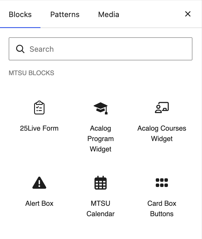 screenshot of blocker inserter menu