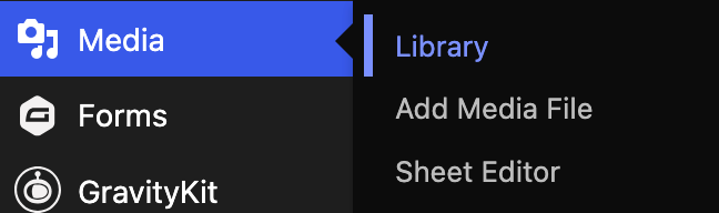 screenshot of library within media menu