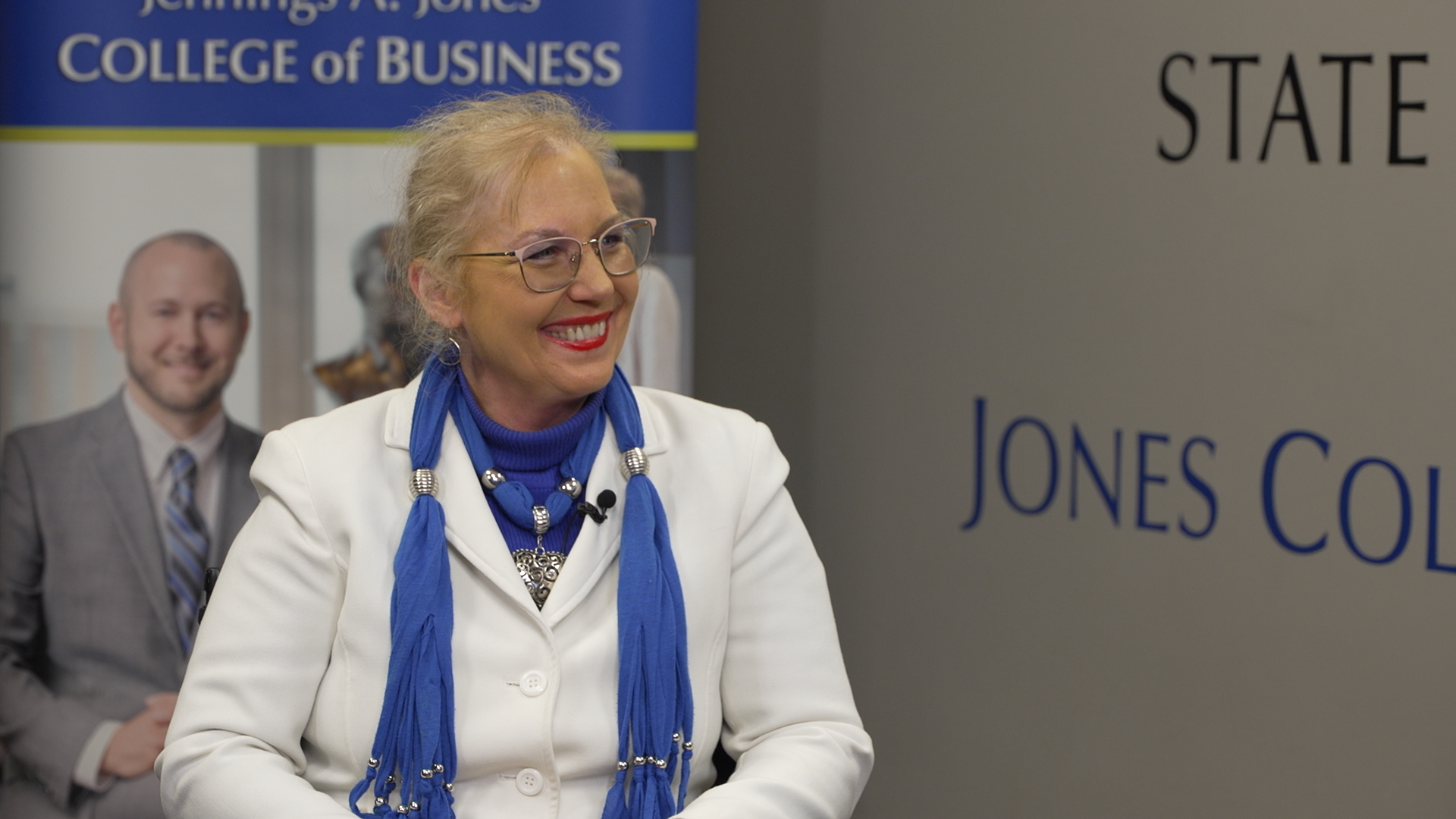 Business Law professor Sandy Benson, J.D., smiling