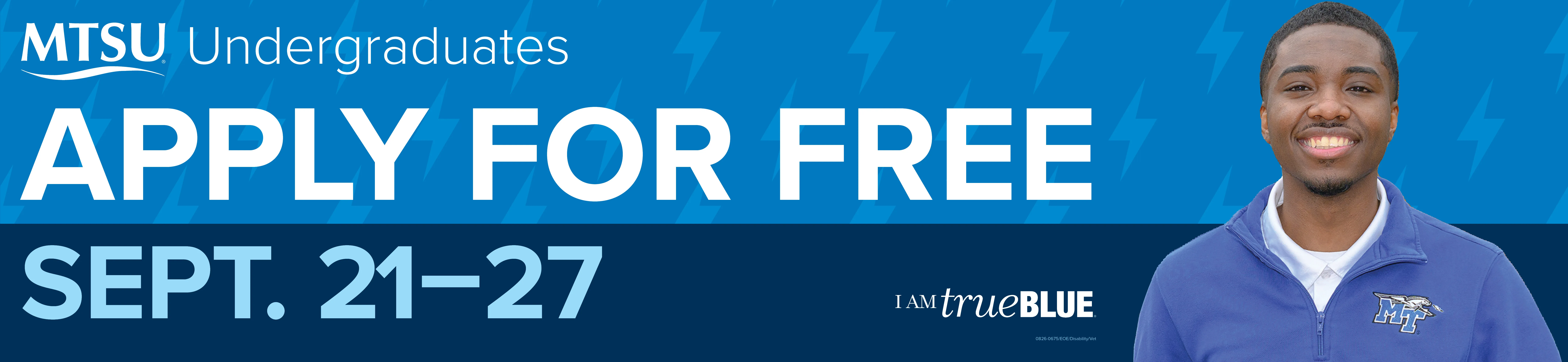 MTSU Undergraduates Apply For Free Sept. 21-27
